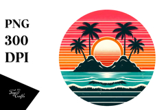 Retro Tropical Island Sunset, 20 oz Tumbler Product Image 1