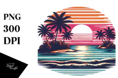Retro Tropical Island Sunset, 20 oz Tumbler Product Image 1