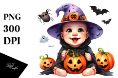 Funny Baby Halloween |Sublimation |Clipart Product Image 1