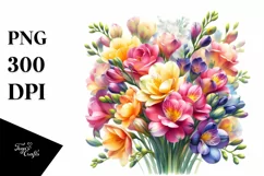 Vibrant Colorful Freesia Bouquet Product Image 1