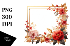 Colorful Horizontal Frame Gold Foil Clipart Product Image 1