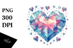 Diamond Heart on White Background PNG Product Image 1