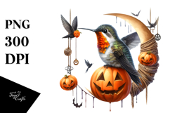 Hummingbird Dressed for Halloween, Transparent PNG Product Image 1