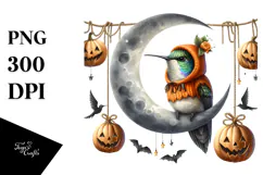 Hummingbird Dressed for Halloween, Transparent PNG Product Image 1