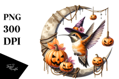 Hummingbird Dressed for Halloween, Transparent PNG Product Image 1