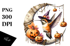 Hummingbird Dressed for Halloween, Transparent PNG Product Image 1