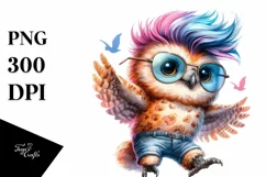 proud Baby Owl Jumping PNG Product Image 3