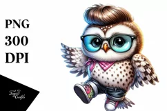 proud Baby Owl Jumping PNG Product Image 1