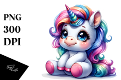 Cute Baby Unicorn with Cool Haircut, PNG Product Image 1