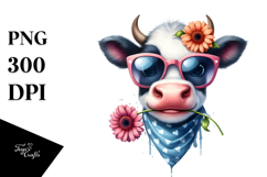 Happy Cow with Sunglasses PNG Product Image 1