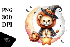 Cute Baby Lion on Star PNG Product Image 1