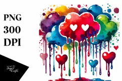 Colorful Sketcky with Hearts PNG Product Image 1