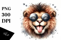 Washed Lion Sunglasses Tongue | Clipart Product Image 3