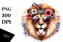 Washed Lion Sunglasses Tongue | Clipart Product Image 3