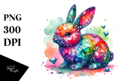 colorful Diamond Bunny, PNG Product Image 1