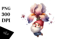 Colorful Cute Gnome with Large Iris PNG Product Image 1