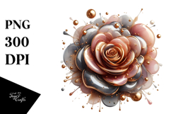y Golden Watercolor Rose PNG Product Image 1