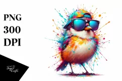 Colorful Bird Sunglasses Sticker | Clipart Product Image 3