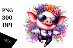 funny Baby Pig Dancing PNG Product Image 1