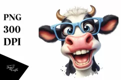 Cow Clipart of Excited Cow with es Product Image 3