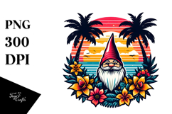 Retro Gnome Sunset PNG Product Image 1
