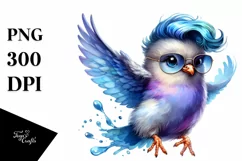 Bird with Splashes of Paint PNG Product Image 1
