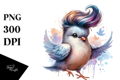 Cool Baby Dove with Vibrant Haircut, Transparent PNG Product Image 1