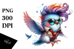 Bird with Splashes of Paint PNG Product Image 1