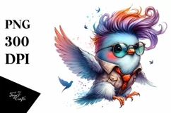Bird with Splashes of Paint PNG Product Image 3