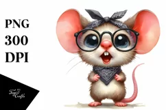 Baby Mouse Big Eyes Bandana Clipart Product Image 3