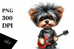 Rock Star Yorkipoo with Big Eyes | Sublimation | Clipart Product Image 1