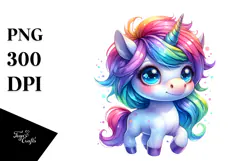Cute Unicorn with Cool Haircut, PNG Product Image 1