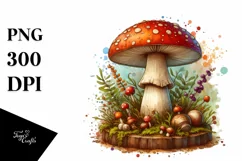 Wooden Stained Mushroom PNG Product Image 1
