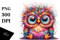 Colorful Baby Owl Clipart Product Image 1