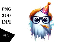 Funny Goofy Ghost with Party Hat PNG Product Image 1