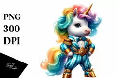 Colorful Baby Unicorn in Balboa Dancer's Attire PNG Product Image 3