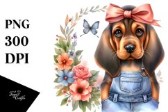 Watercolor Bloodhound Contempt | Sublimation Clipart Product Image 1