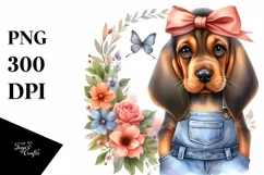 Watercolor Bloodhound Contempt | Sublimation Clipart Product Image 1