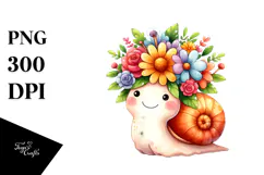Cartoon Snail Flower Crown Clipart Product Image 1