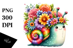 Cartoon Snail Flower Crown Clipart Product Image 1