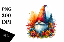 Autumn Gnome Watercolor PNG Product Image 1