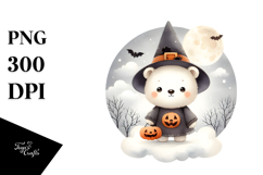 Retro Baby Polar Bear on Cloud PNG Product Image 1