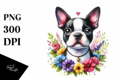 Cute Colorful Boston Terrier | Sublimation | Clipart Product Image 3