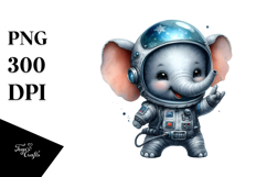 Rocker Baby Elephant with Astronaut Helmet PNG Product Image 1
