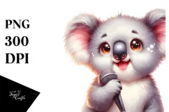 Cute Baby Koala Singer PNG Product Image 1