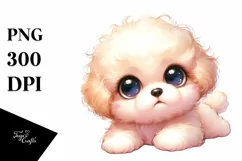 Watercolor Baby Bichpoo Clipart Product Image 3