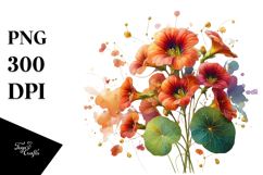Nasturtium with Small Golden Insertions, Transparent PNG Product Image 1