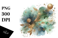 Colorful Watercolor Greenish Foil | Sublimation Clipart Product Image 1