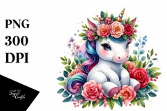 Sitting Baby Unicorn PNG Product Image 3
