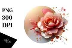Abstract Glossy Flower PNG Product Image 1